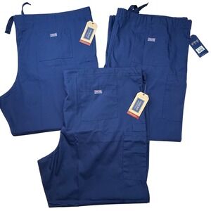 Cherokee Scrubs Workwear Originals Navy Blue Unisex Pants 3XL lot of 3 pant‎